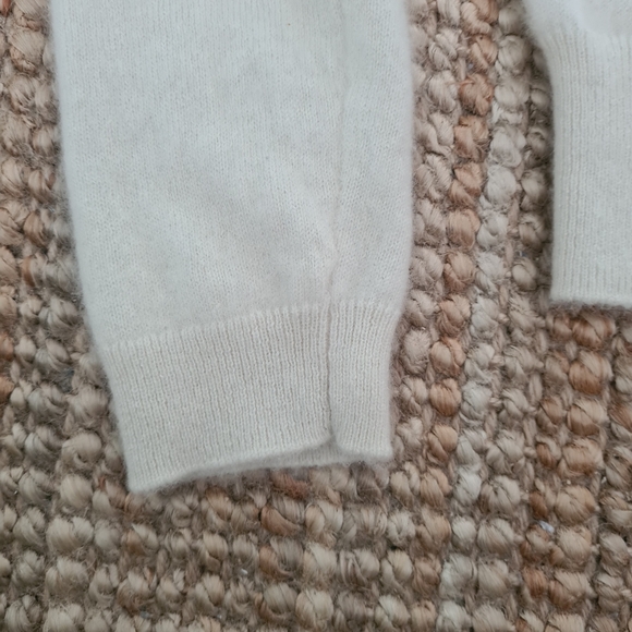 ZARA 100% cashmere sweater crew neck cream beige ivory M - Picture 8 of 11